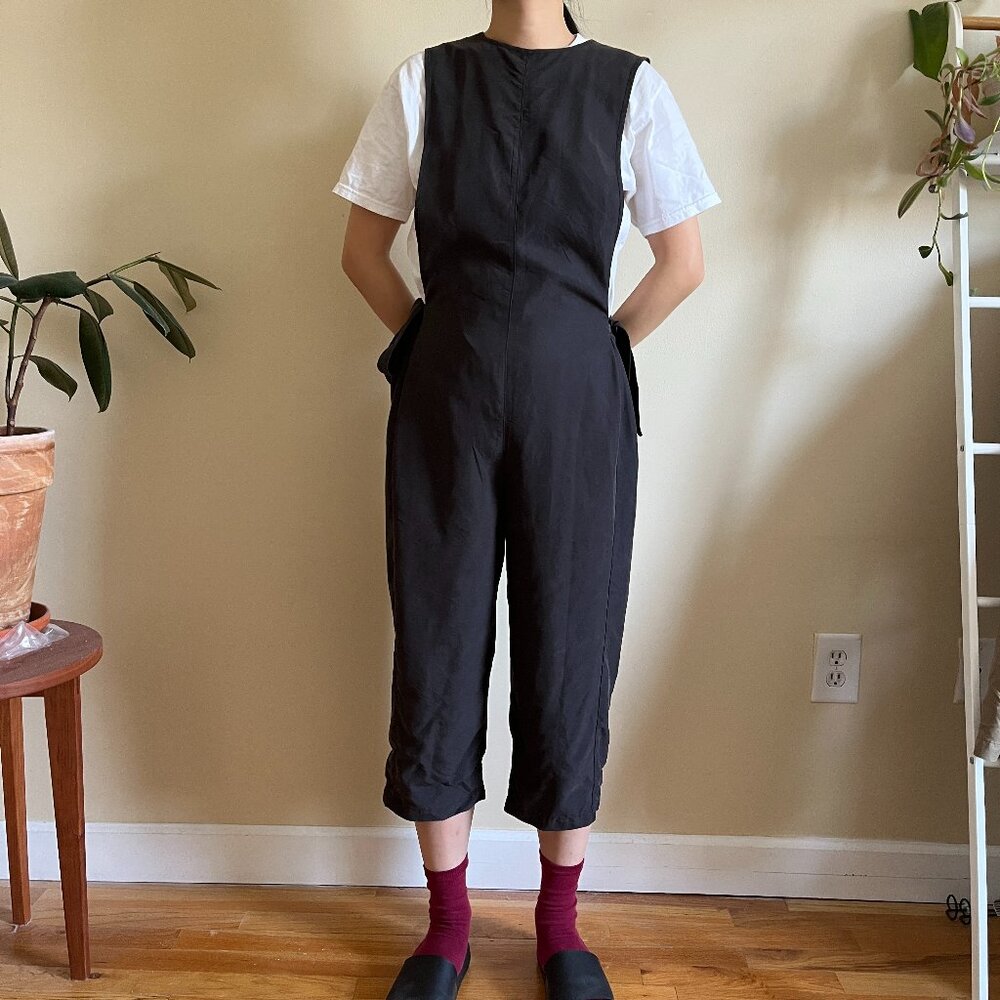 Urban Outfitters Cut-Out Cropped Black Jumpsuit